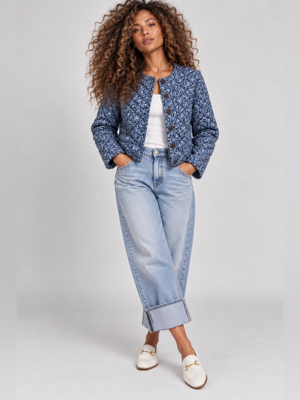 J.Crew Cottagecore Floral Quilted Collarless Women's Casual Jacket Sz10 - Picture 2 of 9